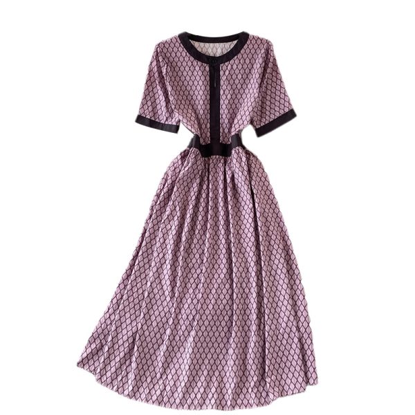 Gentle Puff Sleeve round Neck Plaid Dress Women's Summer French Style Girl's First Love Super Fairy Mori Style Large Swing Dress - Image 6